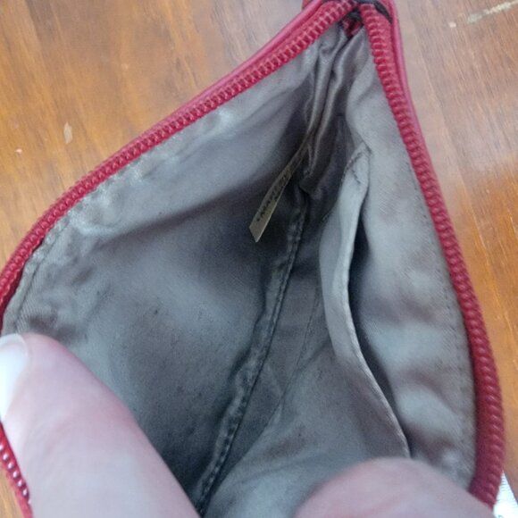 COACH Red Leather Zippered Wristlet Coin Purse 6” x 4” - Picture 11 of 12